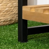 Portafiori a 3 Livelli con Ganci Superiori in Legno di Abete e Metallo per Interno ed Esterno, 80x36x174 cm