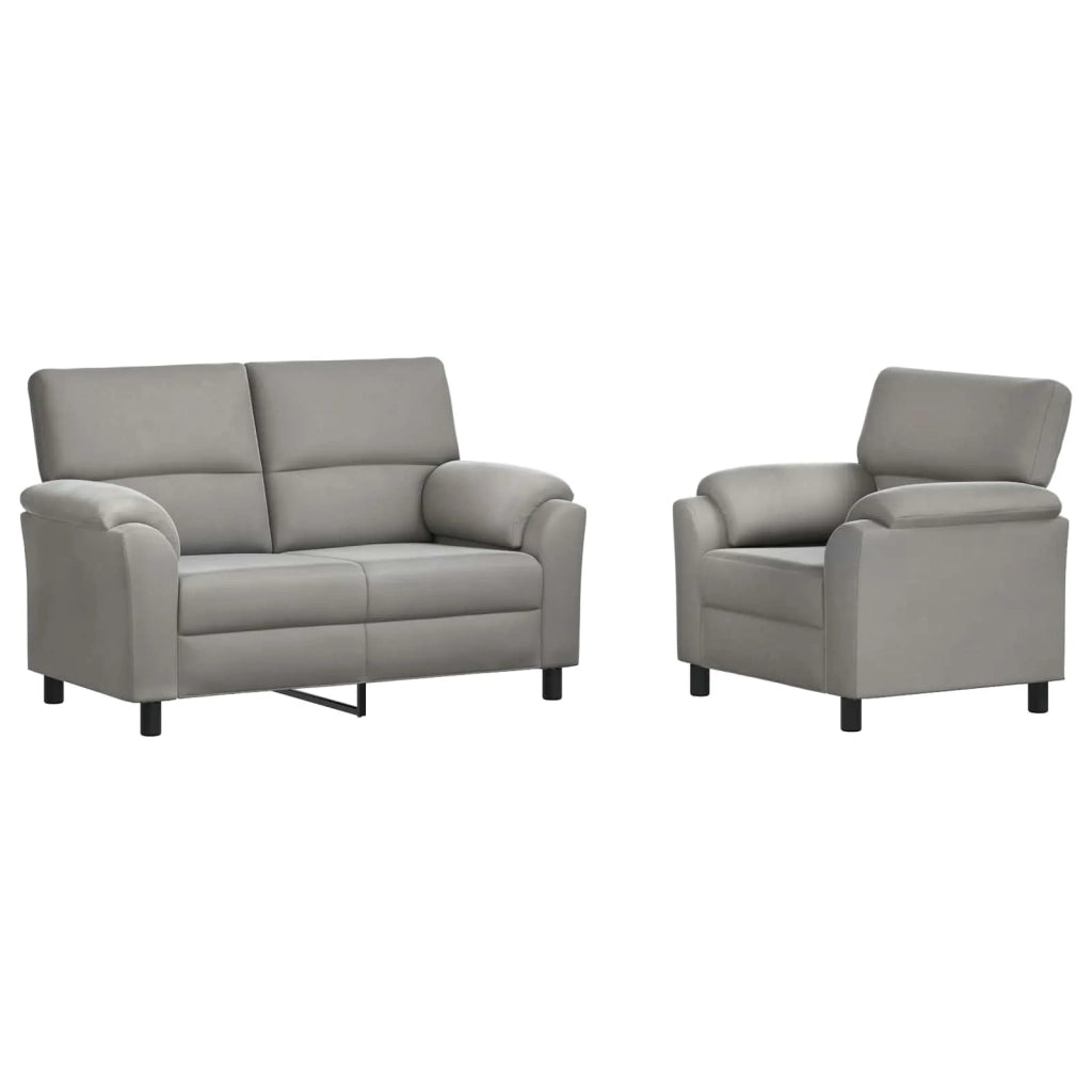 Set di divani 2 pcs Grigio Chiaro Velluto 3430420