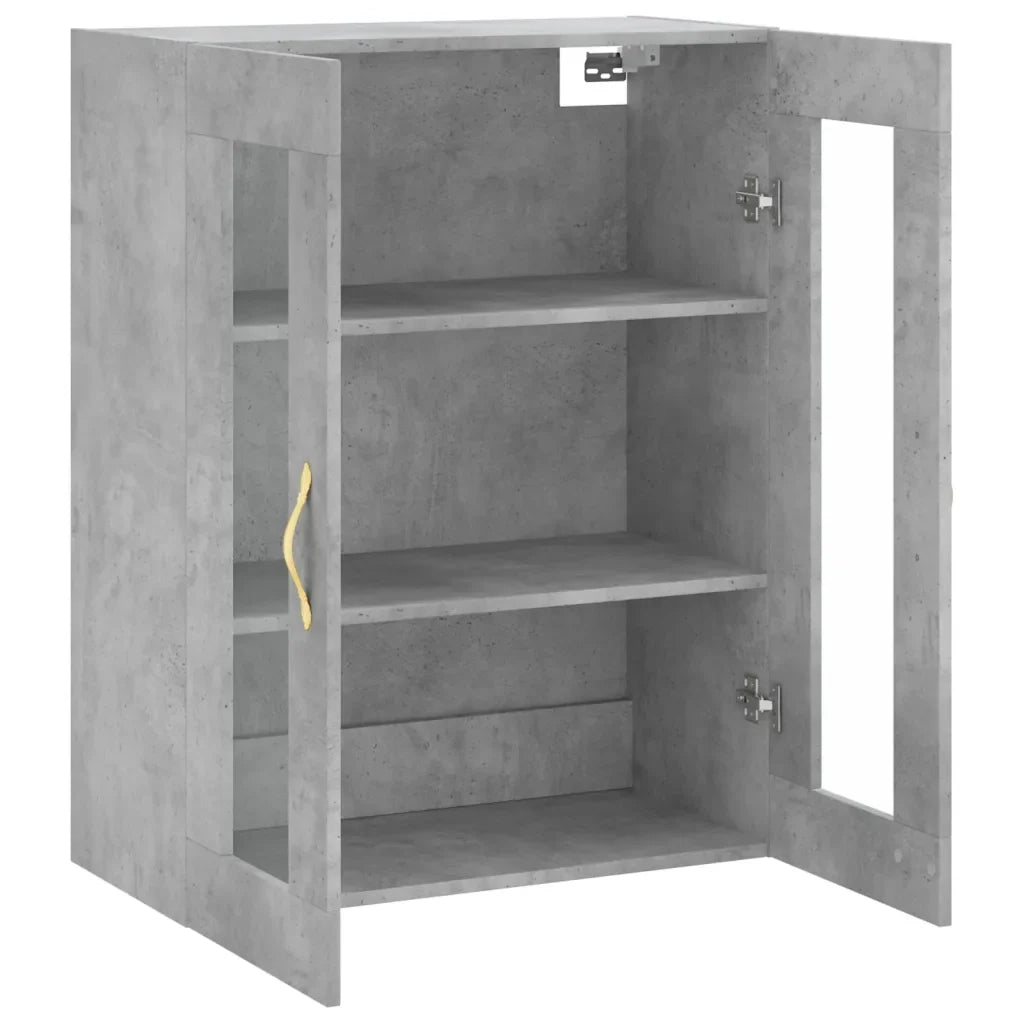 Elegante pensile di design con ampia capacità contenitiva 69 x 34 x 90 cm realizzato in legno composito grigio cemento 02_0048613