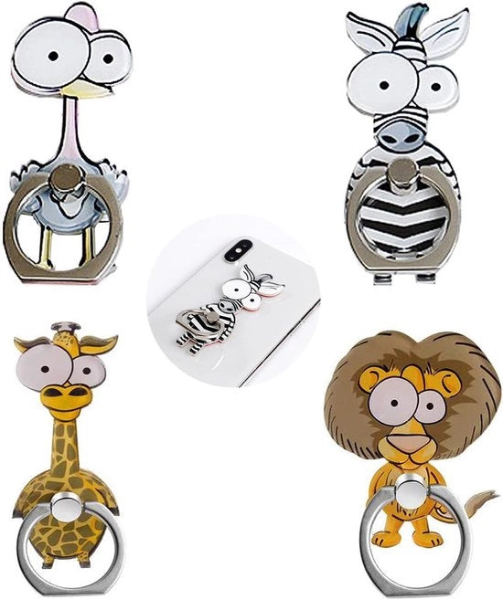 Supporto per smartphone - animali - giraffa zebra struzzo leone forma adatto per telefoni cellulari (4 PCS)
