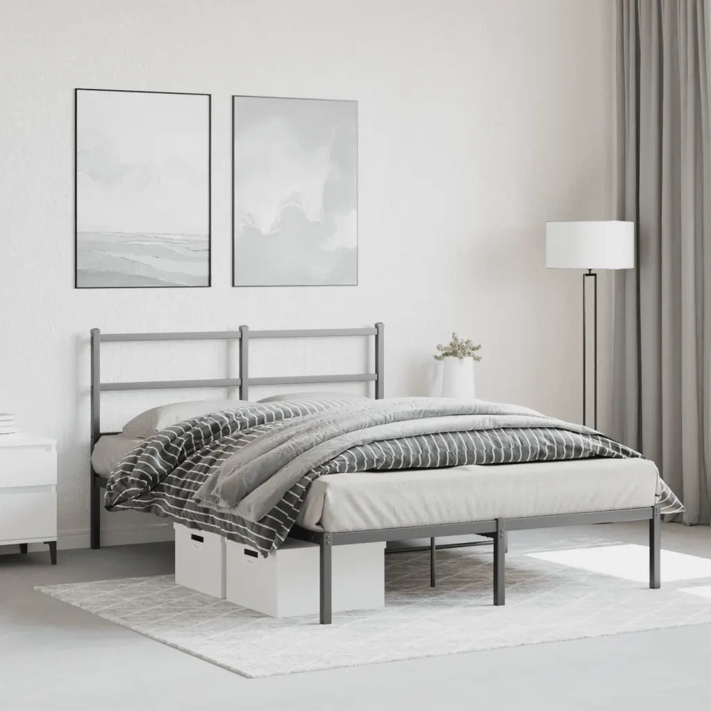 Giroletto con Testiera in Metallo Nero 135x190 cm 355364