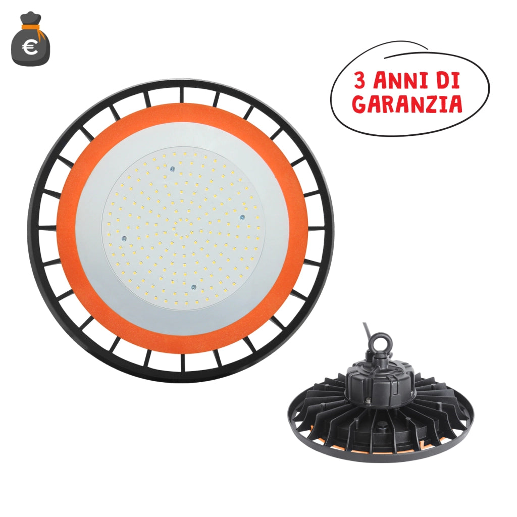 Alcapower Proiettore LED High Bay 250W 30000lm 4000K Luce Naturale 120° IP65 IK10: Soluzione di Illuminazione Industriale Alta Efficienza Energetica