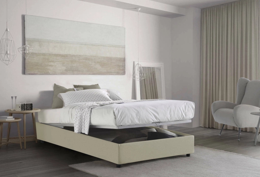 Abici, Letto Piazza e Mezza Materasso Incluso Made in Italy, Beige
