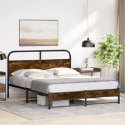 Giroletto senza Materasso-Struttura Letto Rovere Fumo 150x200 cm in Truciolato 409495
