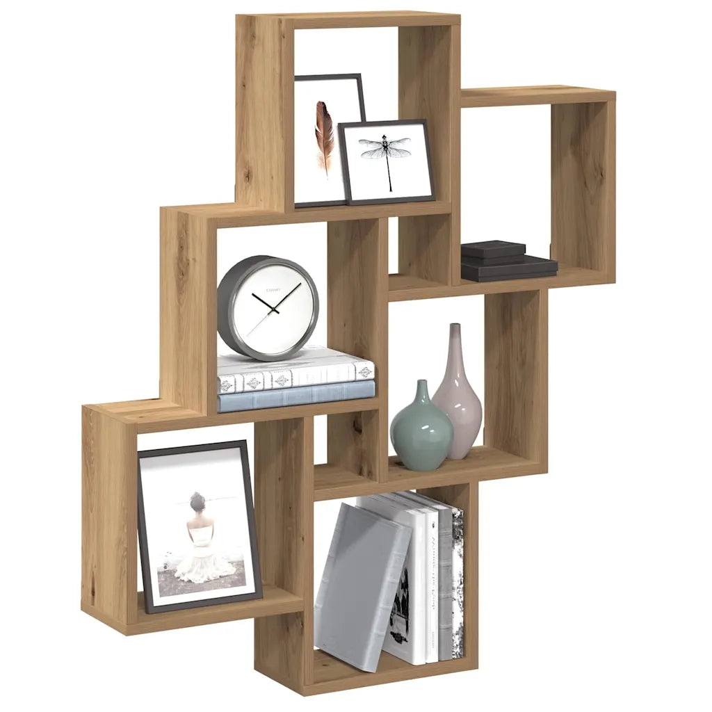 Mensola a Muro a Cubo Artigianale 78x15x93 cm Legno Multistrato 856595