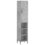 Credenza | Madia | Buffet da pranzo | Armadio da pranzo Grigio Cemento 34,5x34x180 cm in Legno Multistrato