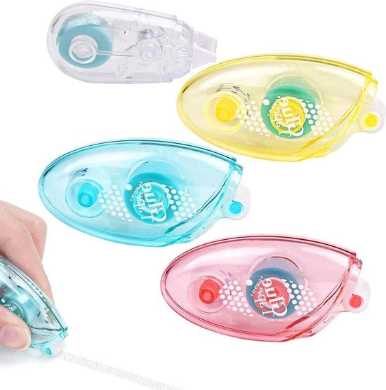 4 rotoli di colla adesiva autoadesiva - rullo di applicazione per album di cartoncini - applicatore autoadesivo permanente - cartoncini per hobby (5m x 8mm 3 pezzi 5m x 5mm 1 pezzo)