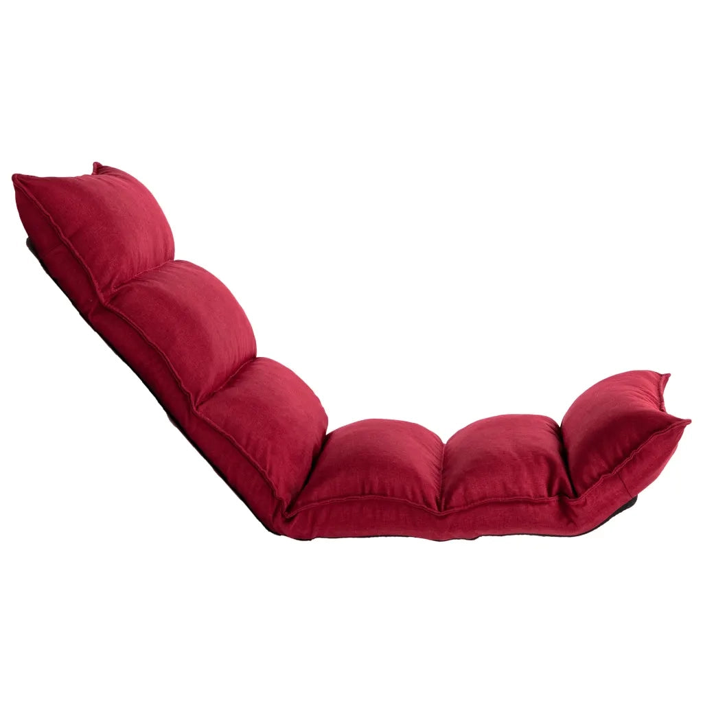 Sedia a Sdraio da Terra Pieghevole Rosso Vino in Tessuto cod mxl 67318