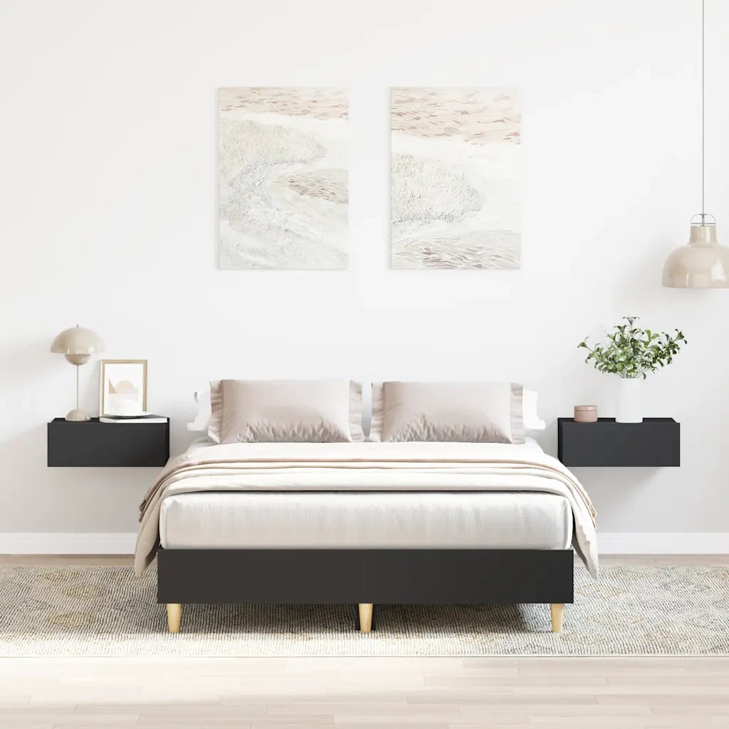 Giroletto senza Materasso Nero 135x190 cm in Legno Multistrato 861067