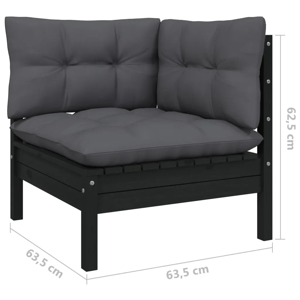 Set Divani da Giardino 3 pz con Cuscini Legno Massello di Pino 3096020