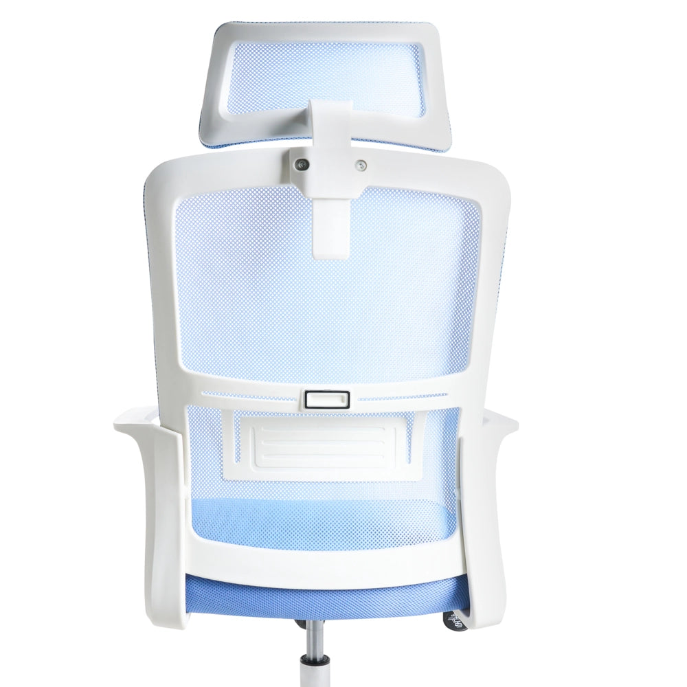 Sedia da ufficio con base girevole e poggiatesta regolabile in altezza con rete Home Office Blu stile moderno