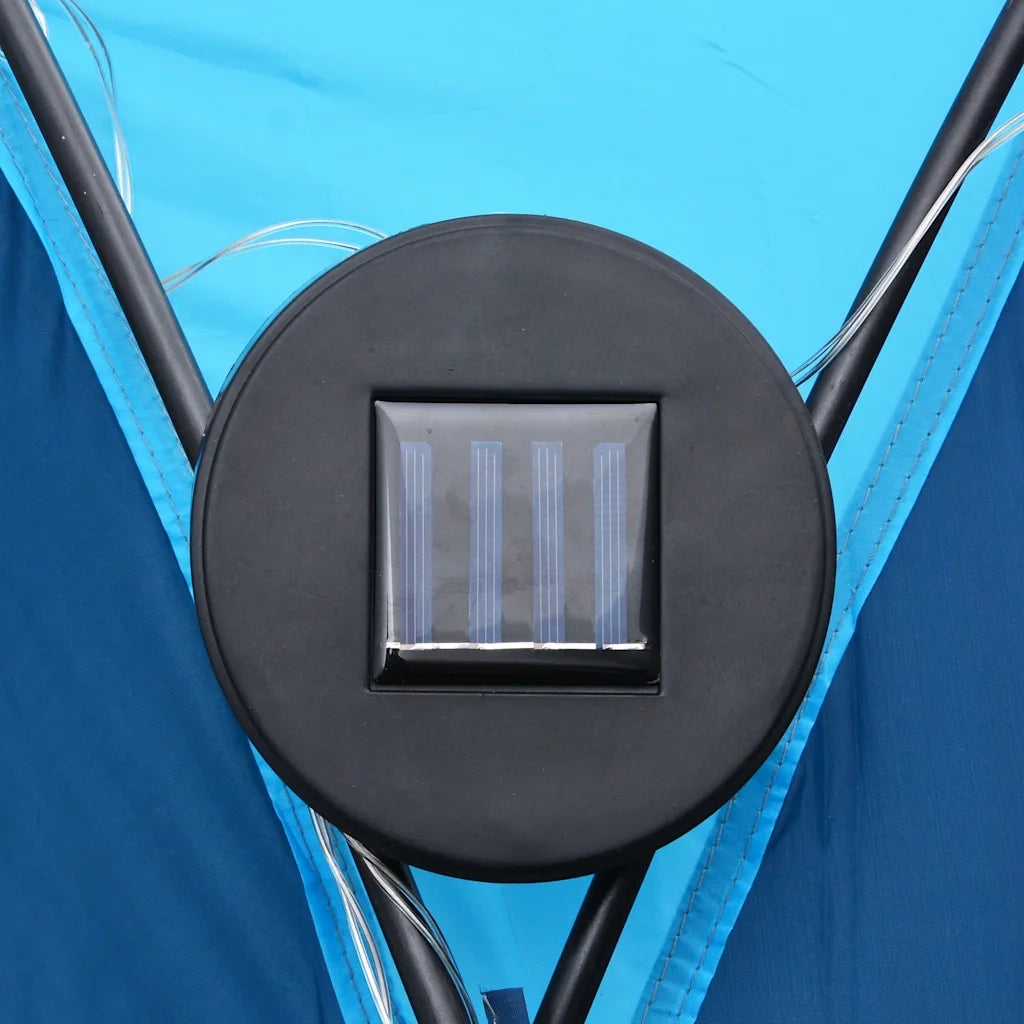 Tenda per Feste con LED e 4 Pareti-Tenda da campeggio 3,6x3,6x2,3 m Blu