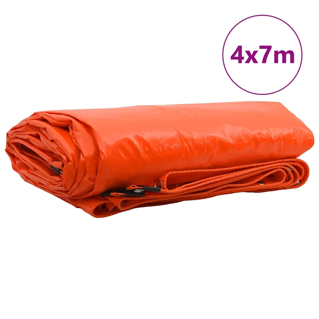 Telo 650g / m² Arancione 4 x 7 m Tela con rivestimento in PVC