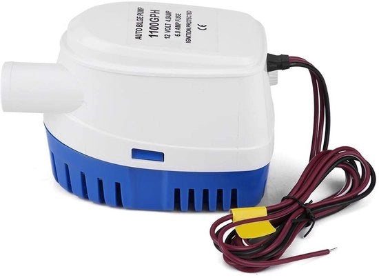 Pompa di imbarcamento - Pompaggio automatico - 12 V - Pompaggio subacqueo - Per barca e piscina - Bianco