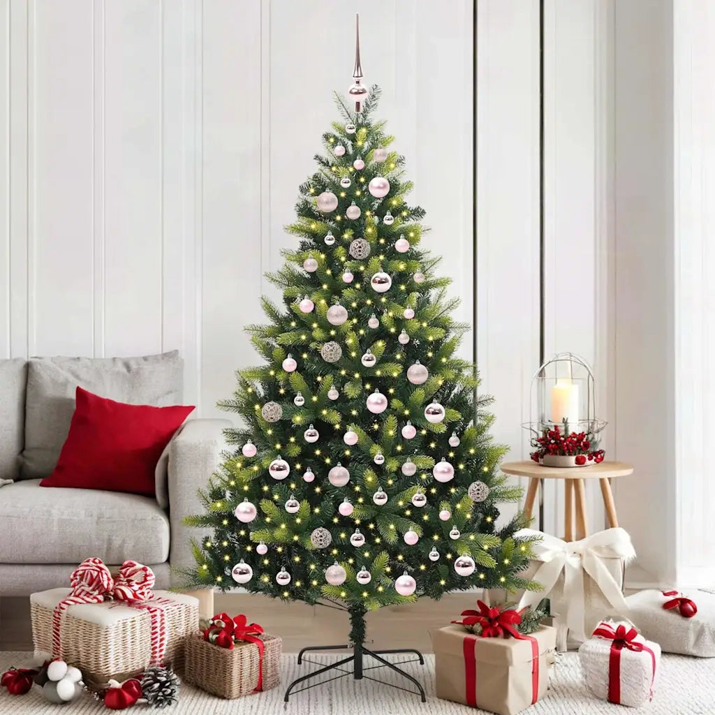 Albero di Natale Artificiale a Cerniera con 300 LED 180 cm 3395993