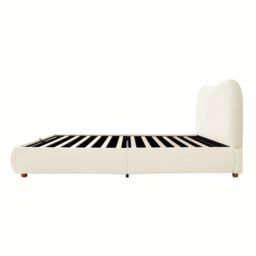 Letto per bambini 90 × 200 cm con contenitore idraulico, testiera imbottita, senza materasso, in velluto beige