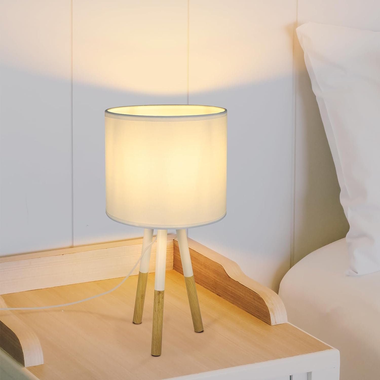 ZMH Lampada da tavolo LED E27 per camera da letto comodino