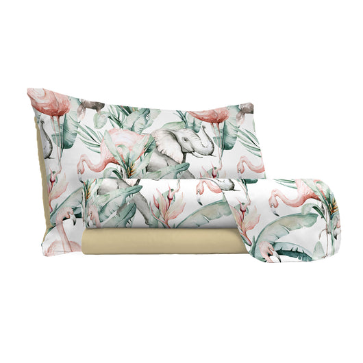 Set Lenzuola 1 Piazza e Mezzo con Stampa Sopra Sotto e Federe Denny