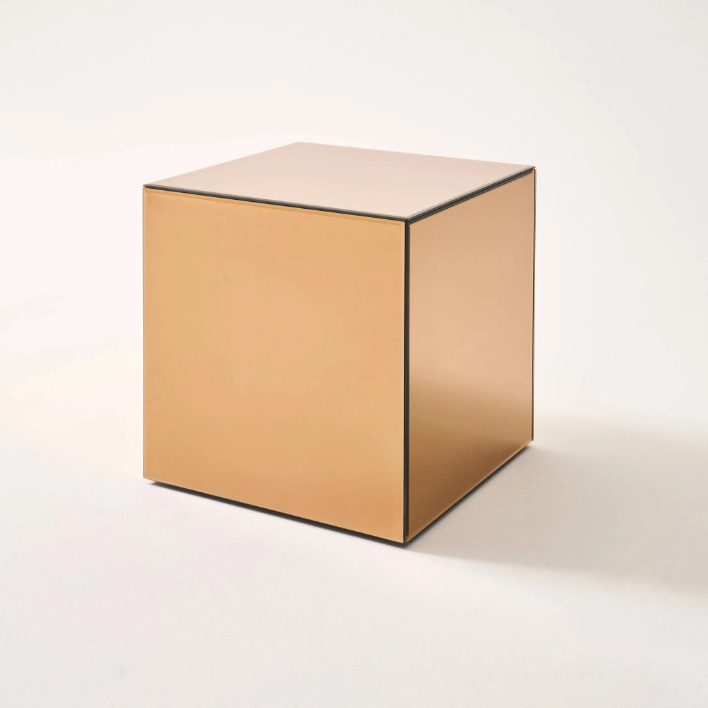Tavolo cubico a specchio, tavolino da divano, ambre