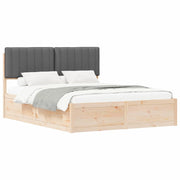 Letto matrimoniale | Letto per adulti | Letto con Testiera Rivestita Grigio scuro 160 x 200 cm