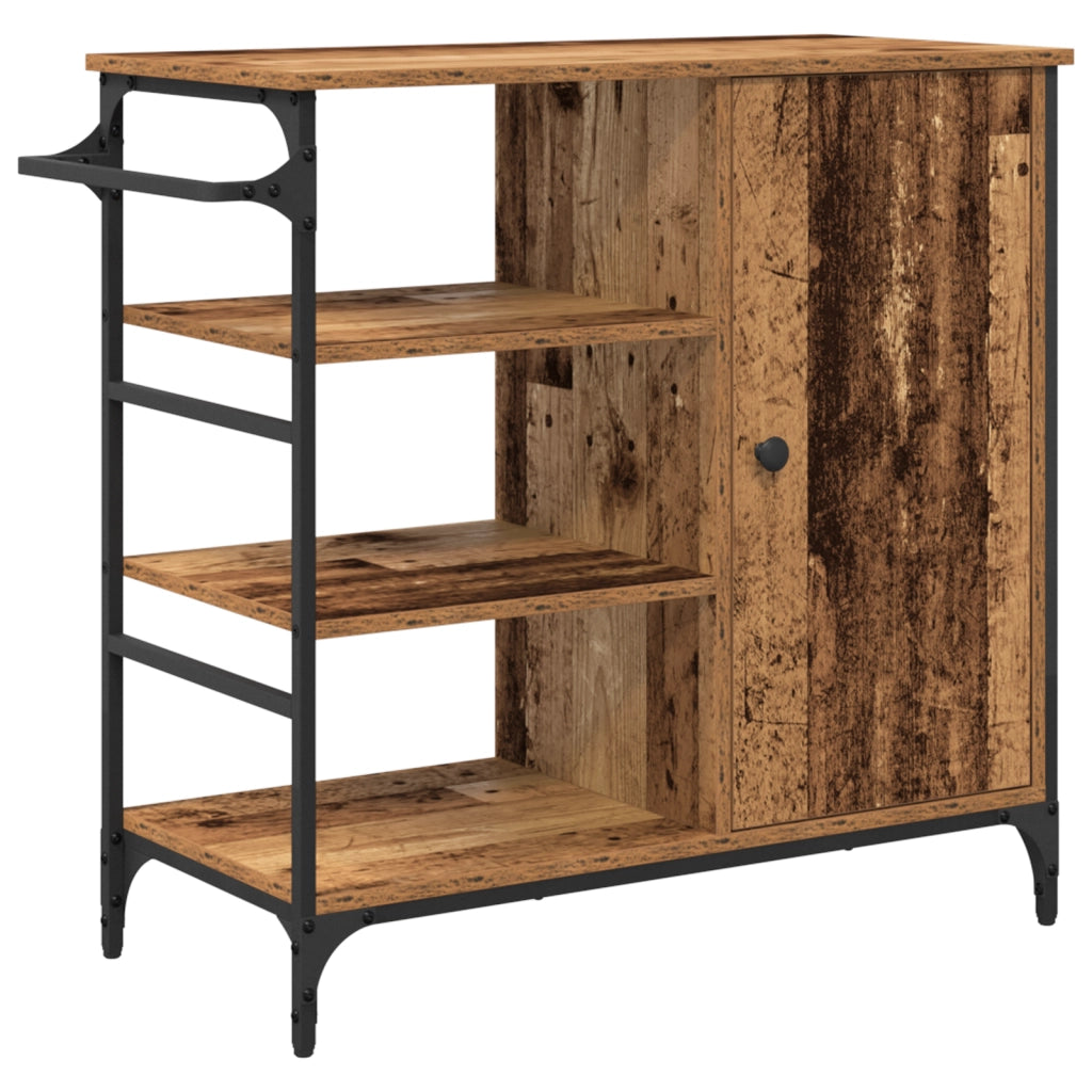 Carrello da cucina Legno Vecchio 87,5x38,5x84,5 cm Legno ingegnerizzato