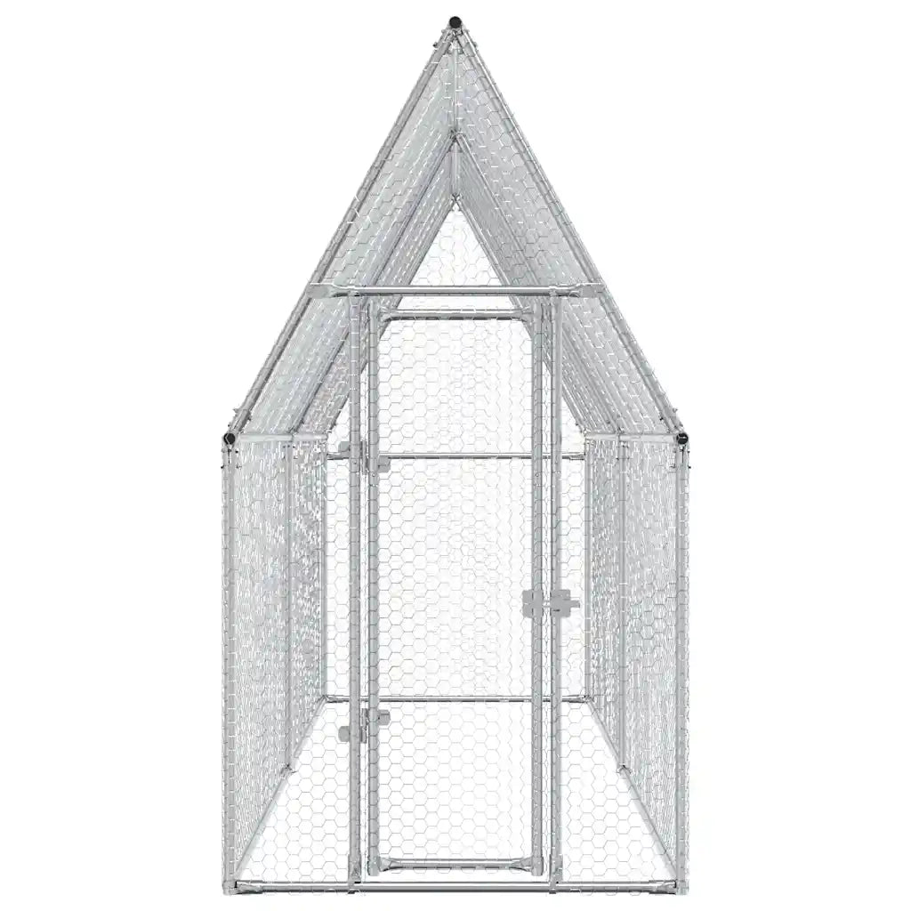 Gabbia per Polli Argento 400x100x190 cm in Acciaio Zincato CFW3624011