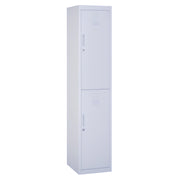 Armadio metallico a ante con 2 compartimenti ¨C zephmum ¨C 38x46x180 cm grigio