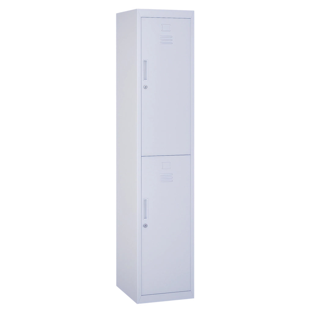 Armadio metallico a ante con 2 compartimenti ¨C zephmum ¨C 38x46x180 cm grigio