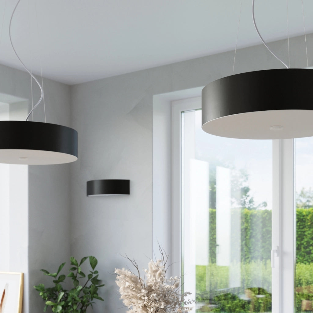 Plafoniera rotonda moderna nera Ø50 5xE27 Gradus Pure Lume