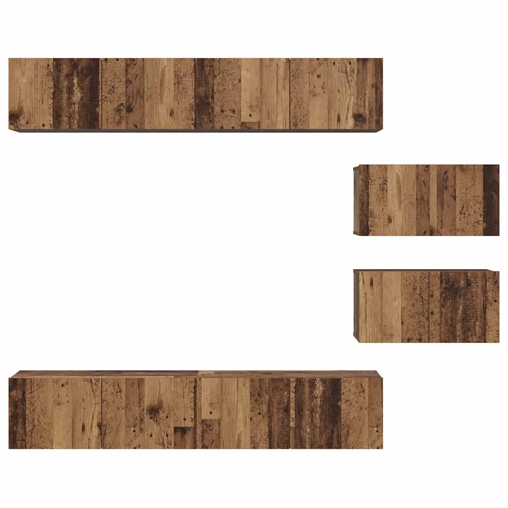 Set mobile TV 6 pcs Legno vecchio Legno multistrato 3393159