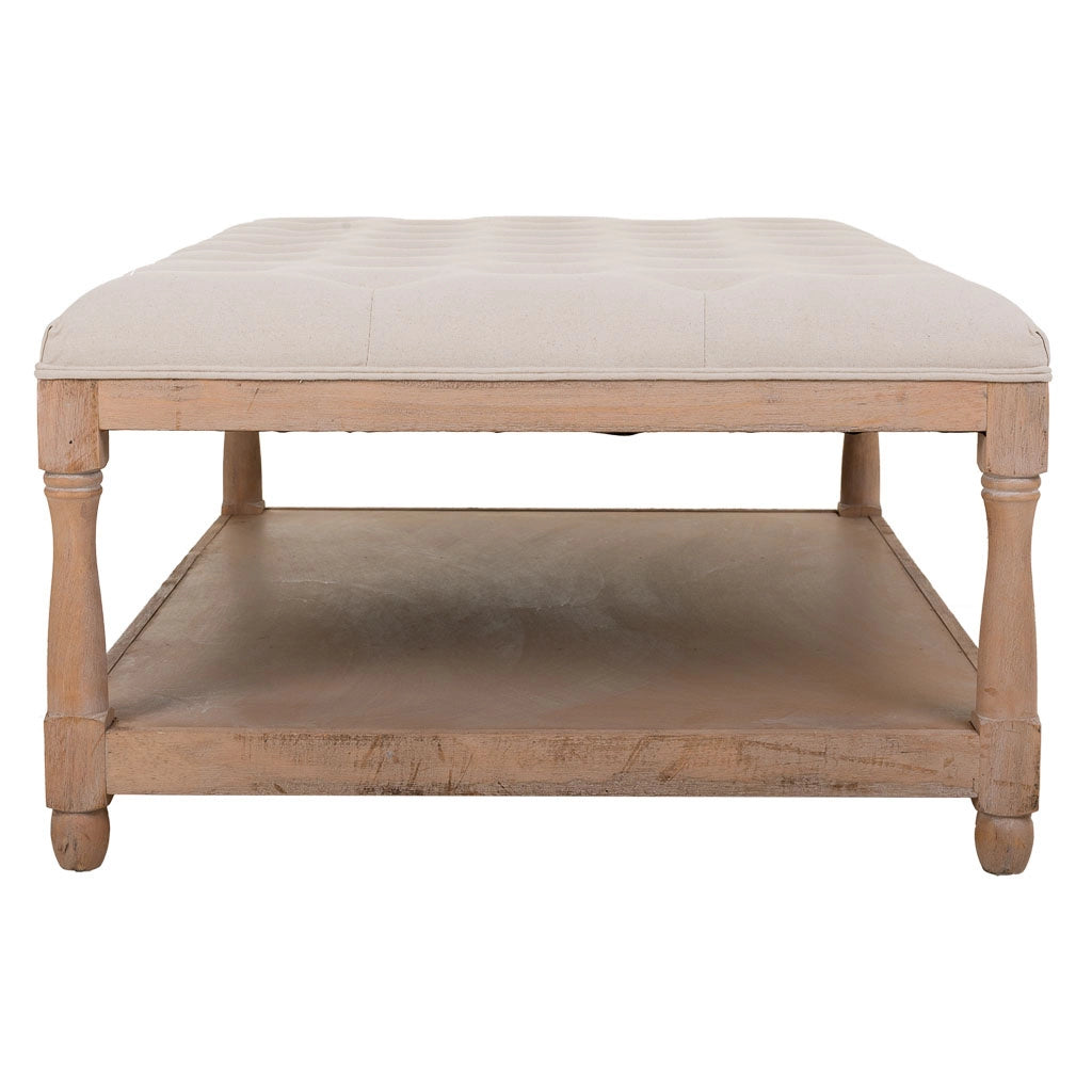Sgabello imbottita in legno panna 110x78x48h