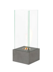 Biocamino da terra Levels 25x25x65 cm in acciaio satinato colore grigio goffrato, bruciatore 0,7 litri, potenza 1,5 Kw/h - Levels