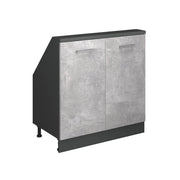 Mobile cucina sottotetto R-Line Calcestruzzo/Antracite 80 cm con 2 porte Vicco