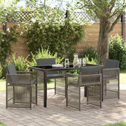 Set da Pranzo per Giardino 5 pcs Grigio polyrattan 3380778