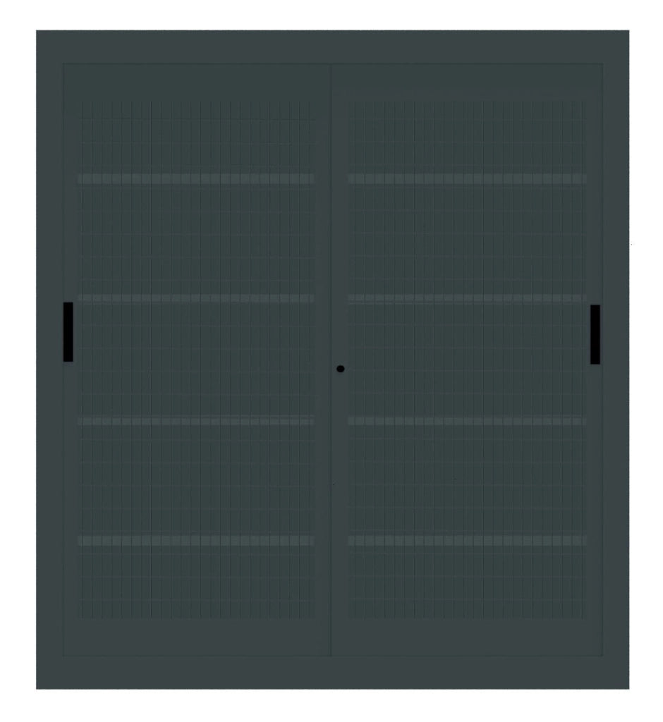 Armadio libreria da ufficio a piani con ante scorrevoli a rete cm. 180x45x200H