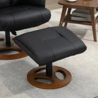 Poltrona Relax con Pouf, Poltrona con Poggiapiedi, Schienale Regolabile, 77 cm x 89 cm x 110 cm, Nero