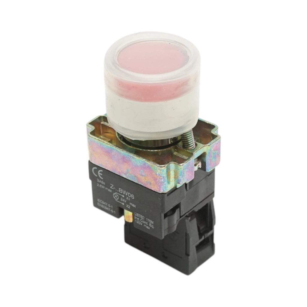 Pulsante indicatore LED rosso con protezione 1NC, 400V/10A, LAY5 Breckner Germany