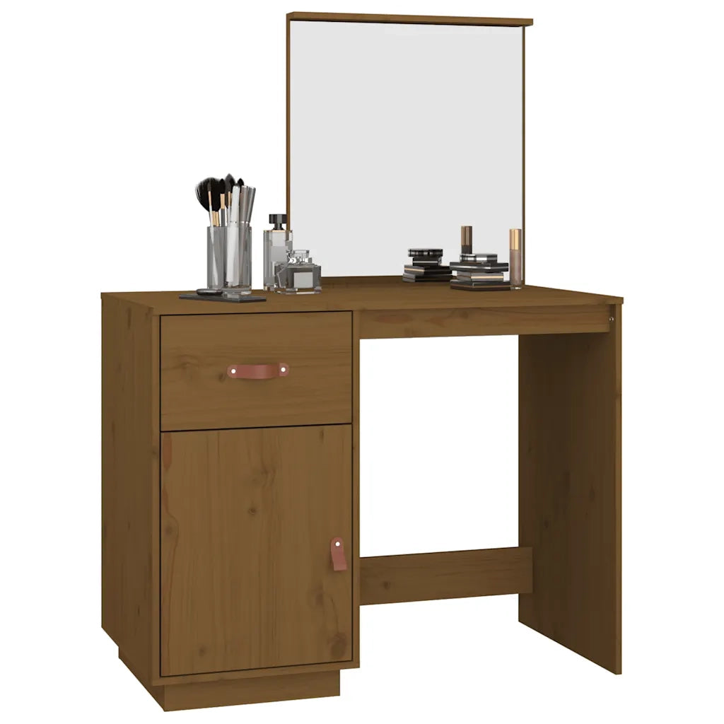 Toeletta Marrone Ambrato 95x50x134 cm in Legno Massello di Pino 820090