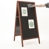 Lavagna a Cavalletto Magnetica 59x119 cm Cornice in Legno di Faggio Dark Wood