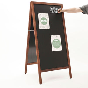 Lavagna a Cavalletto Magnetica 59x119 cm Cornice in Legno di Faggio Dark Wood