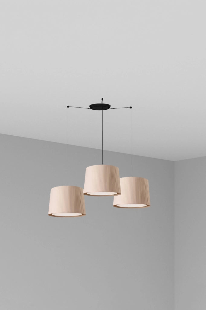 SAMBA 3L Lampada sospensione nera/beige