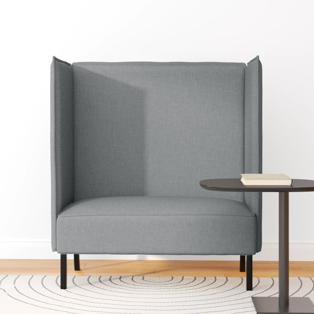 Divano Alto Schienale Grigio Chiaro 109x56x121 cm Tessuto