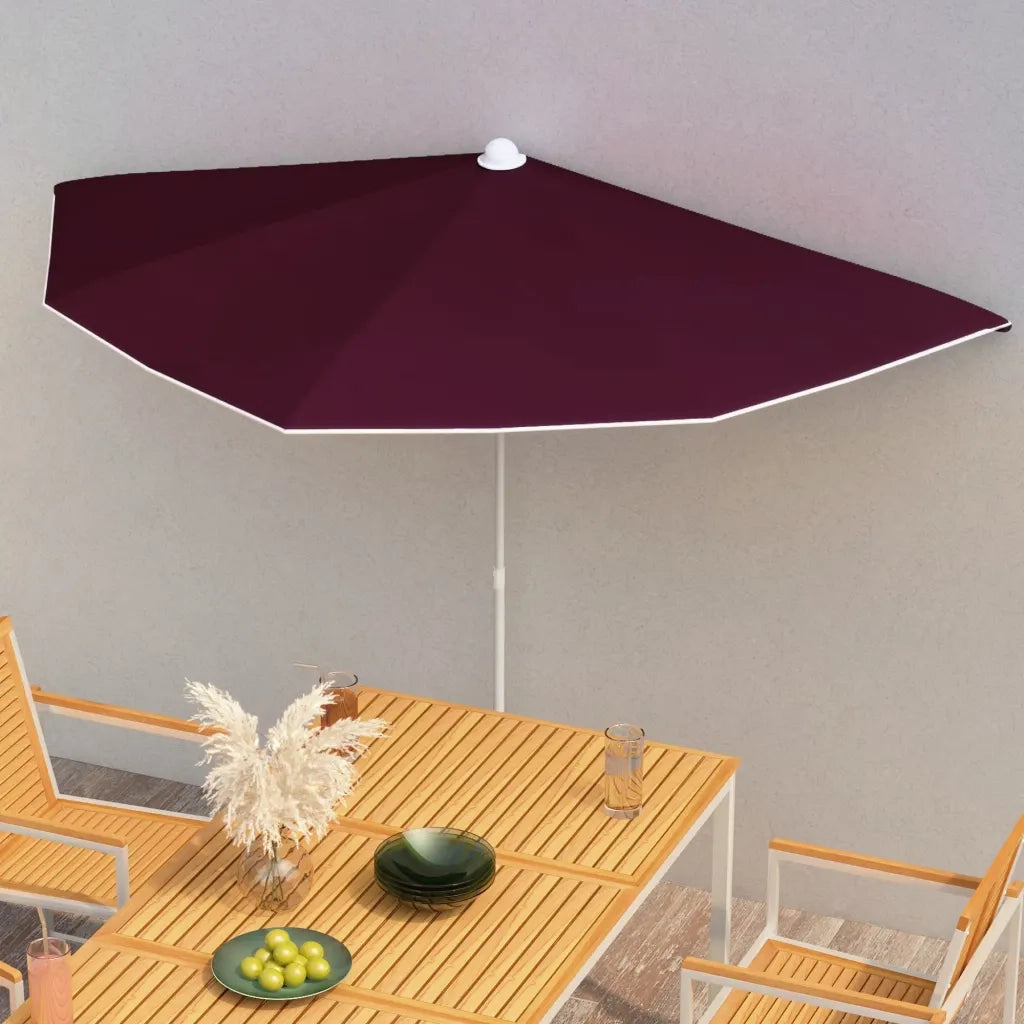Ombrellone Semicircolare da Giardino con Palo 180x90 cm BordÃ²cod mxl 121046