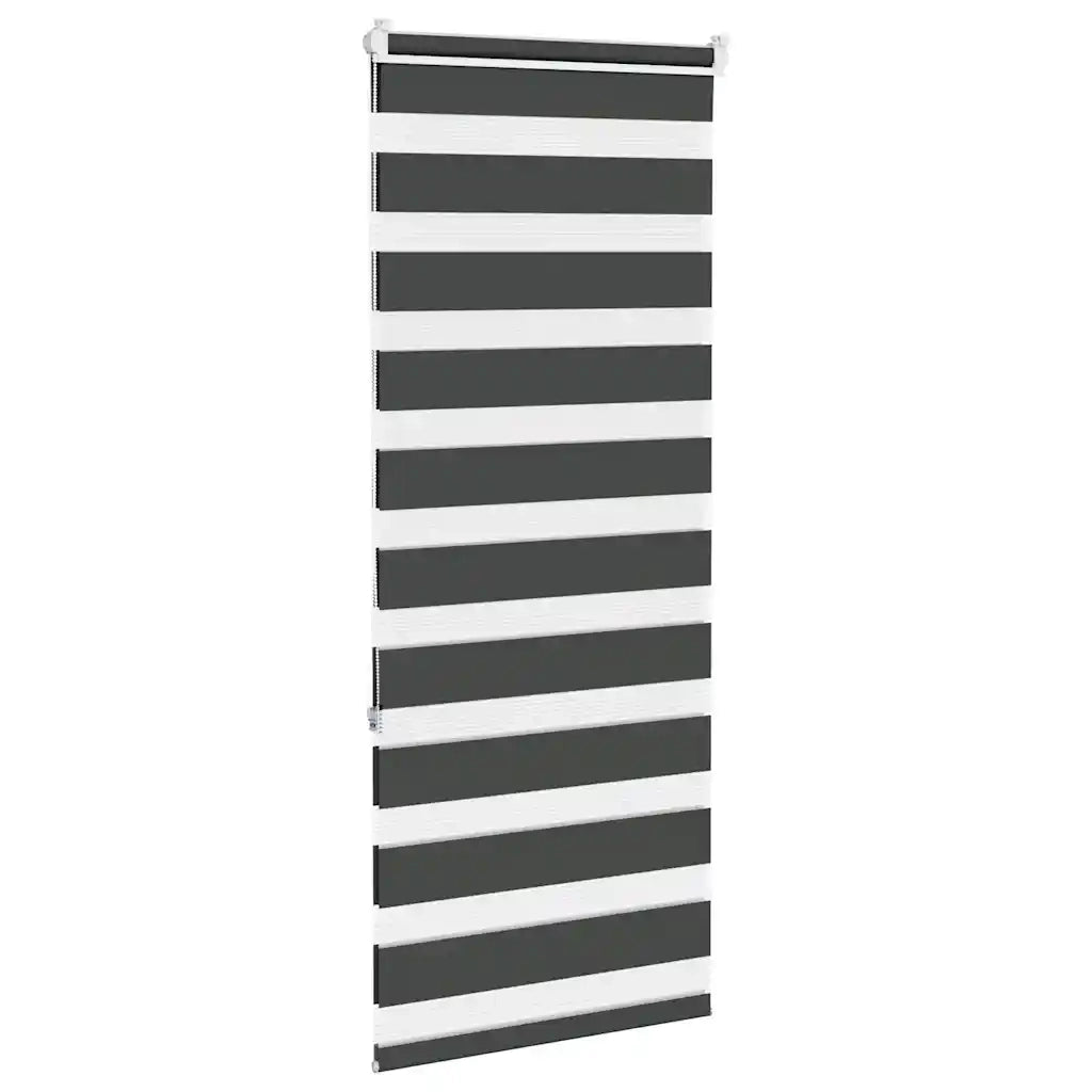 Tenda a Rullo Zebra Nero Larghezza Tessuto 55,9 cm Poliestere
