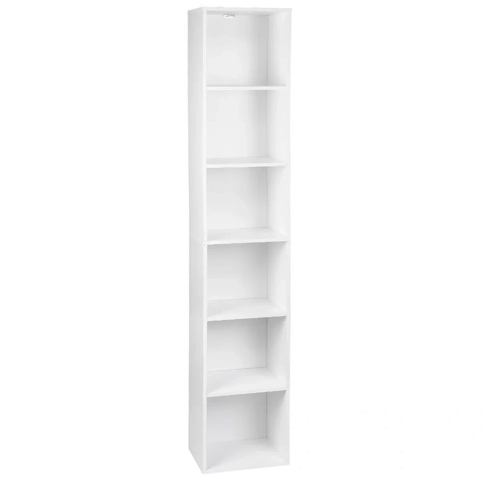 Libreria cubica alta 30x24x158，4 cm bianca in MDF e truciolato