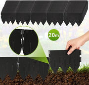 Tubercolatore in plastica per giardino, 20m, 100 pezzi (20x15 cm ciascuno) con piede a tre lati integrato, nero