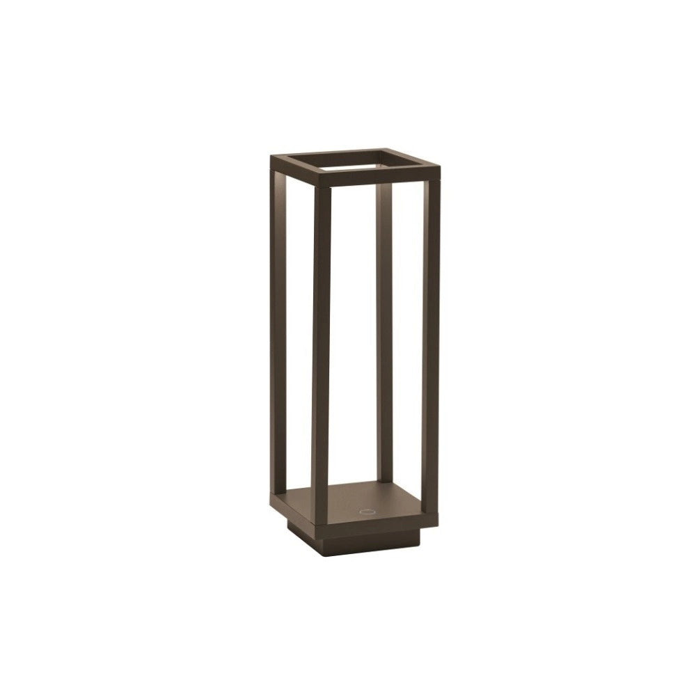 Lanterna Home da tavolo Corten a Led da 2,2w a batteria IP54 Zafferano 3000K 12h massima potenza in alluminio