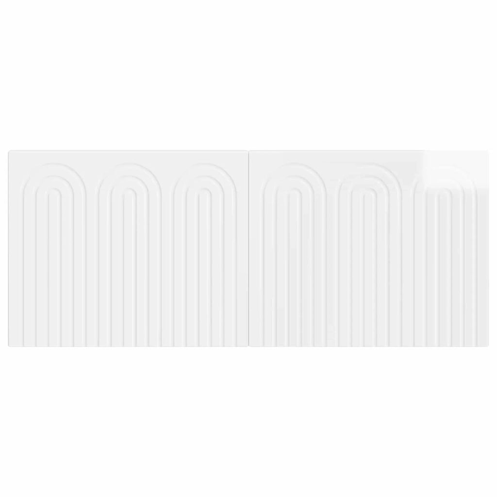 Testiera da Muro ALKMAAR Bianco Lucido Legno ingegnerizzato 896309