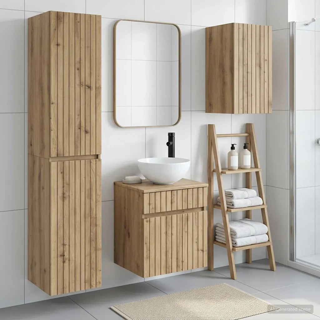 Set di mobili per il bagno 3 pz Rovere Artigianale 3406092