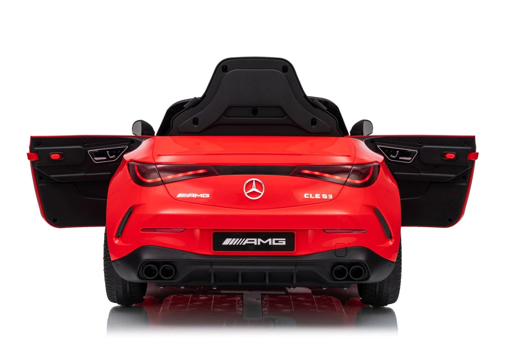 Macchina Elettrica per Bambini 12V Licenza Ufficiale Mercedes CLE53 Sedile in Pelle Rosso
